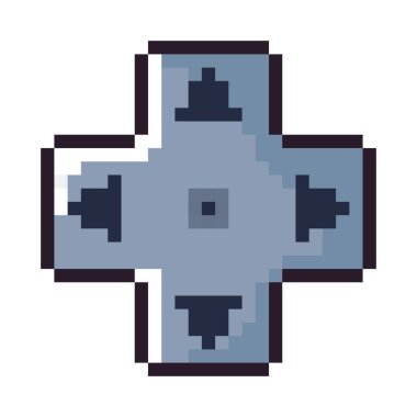 video game buttons pixel art icon isolated