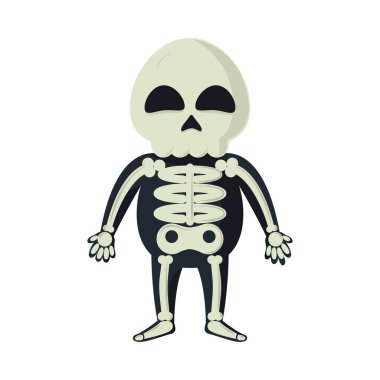 halloween skeleton costume isolated icon