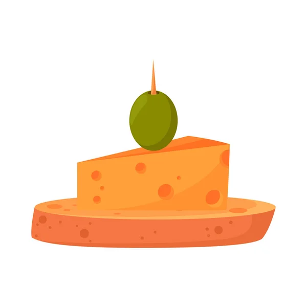 Food Appetizer Olive Cheese Icon — 图库矢量图片