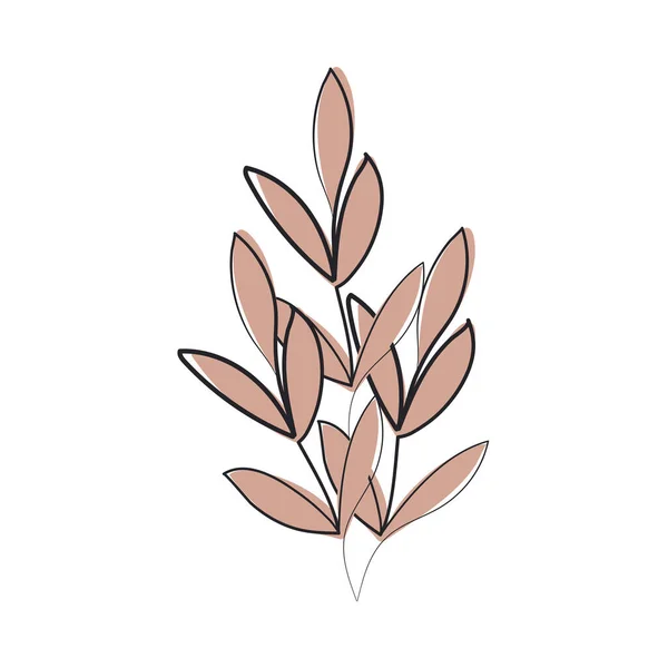 Leaves Continuous Line Icon Isolated — Wektor stockowy