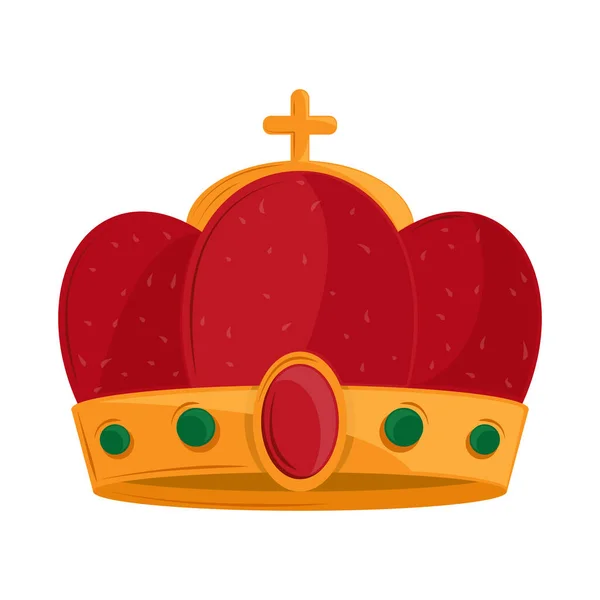 Monarchy Golden Crown Icon Isolated — Vetor de Stock