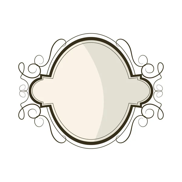 Label Filigree Ornament Design Element Icon — Stockvector