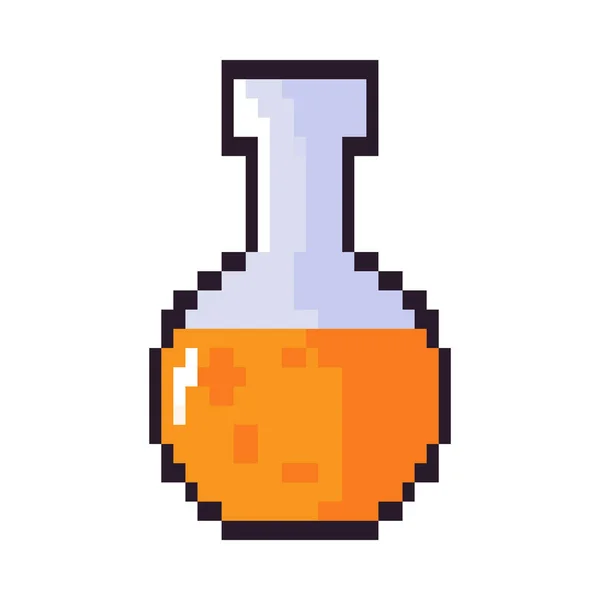 Chemical Bottle Pixel Art Icon Isolated — Archivo Imágenes Vectoriales