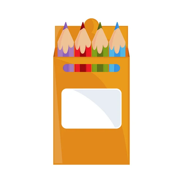 School Color Pencils Isolated Icon —  Vetores de Stock