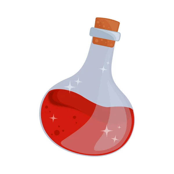 Halloween Bottle Elixir Icon Isolated — Stok Vektör