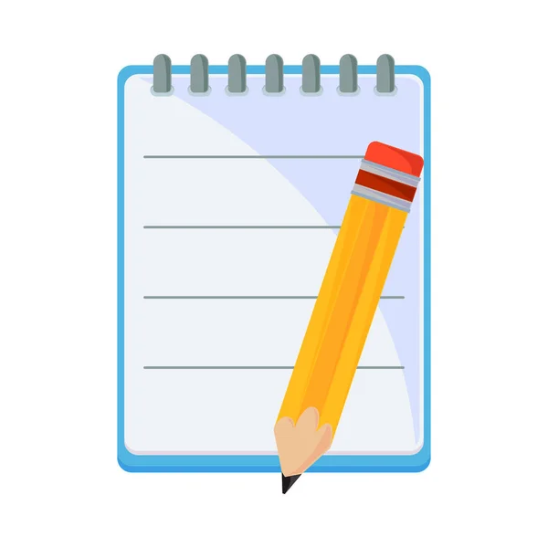 School Notepad Pencil Isolated Icon — Stockový vektor