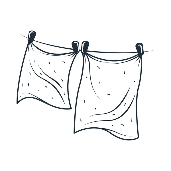 Laundry Hanging Clothes Icon Isolated — Stockvector