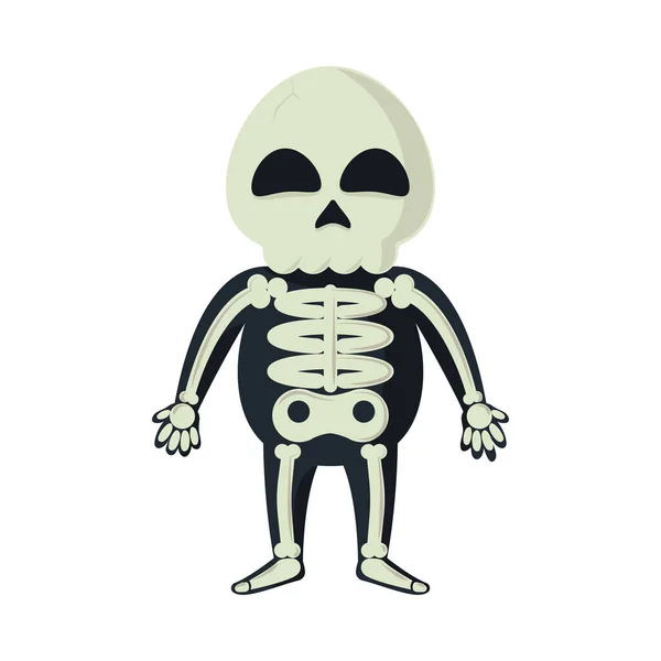 Halloween Skeleton Costume Isolated Icon — Stock Vector