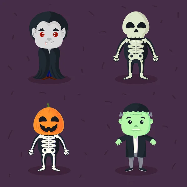 Halloween Costumes Icon Set Design — Stockvektor