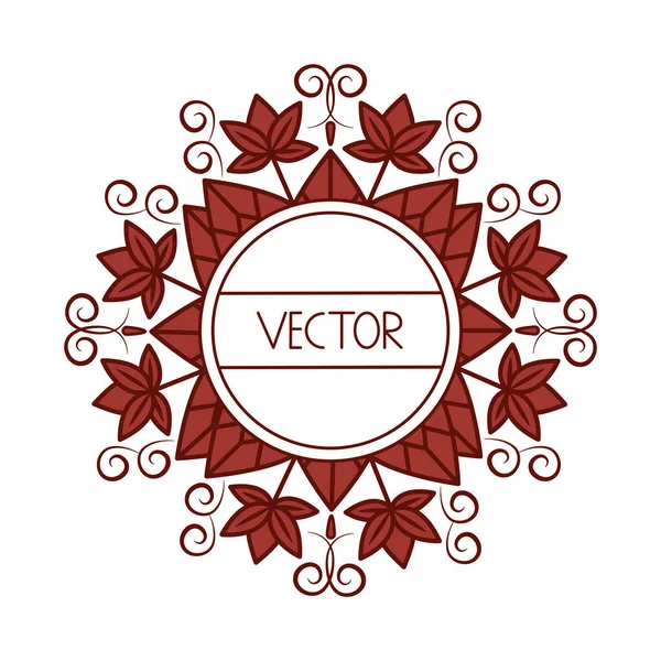 Floral Label Linear Vector — Stockvektor