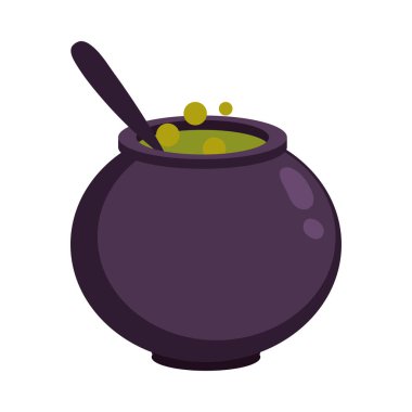 cauldron halloween icon flat isolated