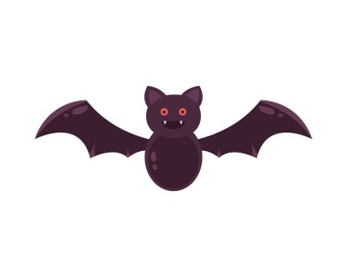 cute bat cartoon icon isolated