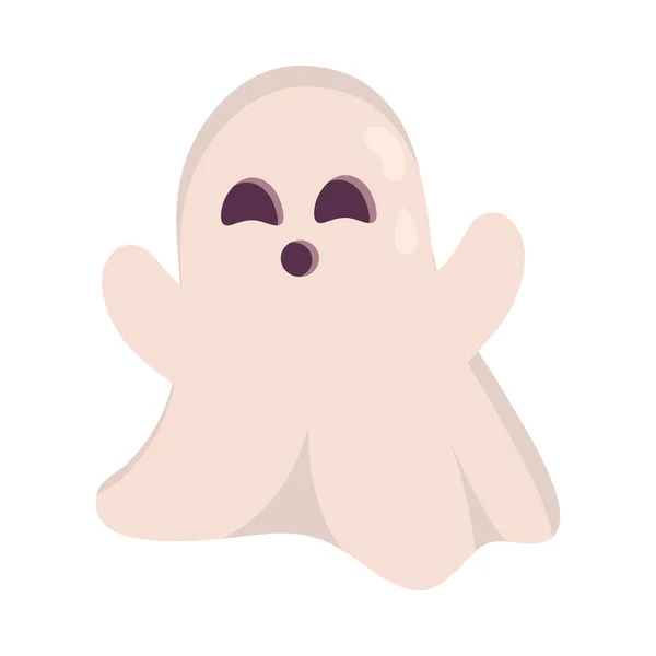 Cute Ghost Halloween Icon Isolated — Stockvector