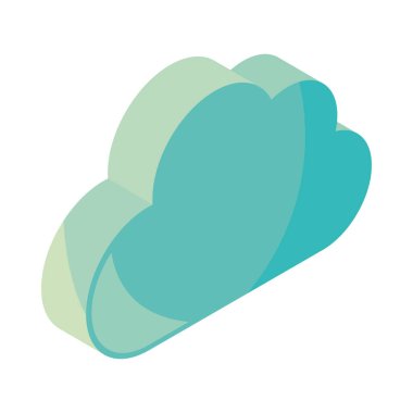 isometric cloud storage icon isolated