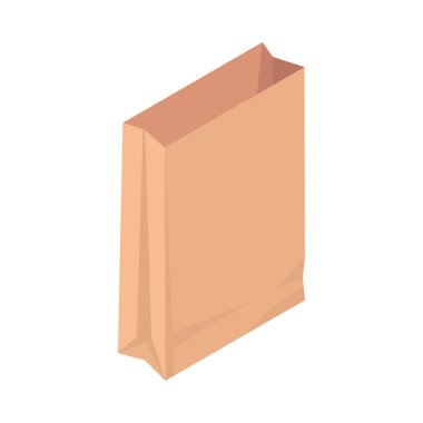 take away paper bag isolated icon