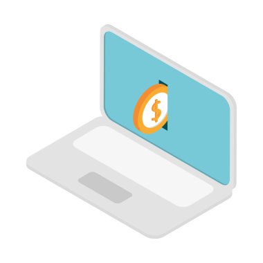 save and invest money online, theme isometric icon