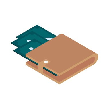 Para izometrik simgesi olan cüzdan