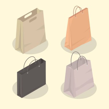 icons, take away bags mockup style