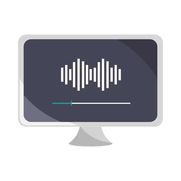 Podcast Computer Icon Isolated — Stock vektor