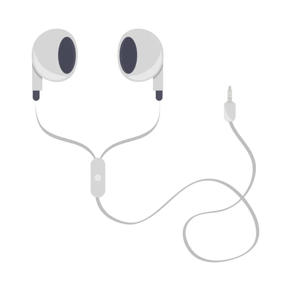 Earphones Device Flat Icon Isolated — Vettoriale Stock