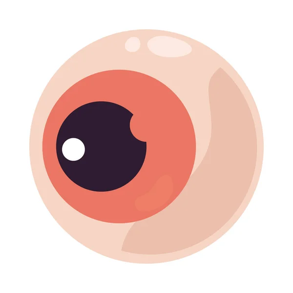 Eyeball Cartoon Icon Flat Isolated — Stok Vektör