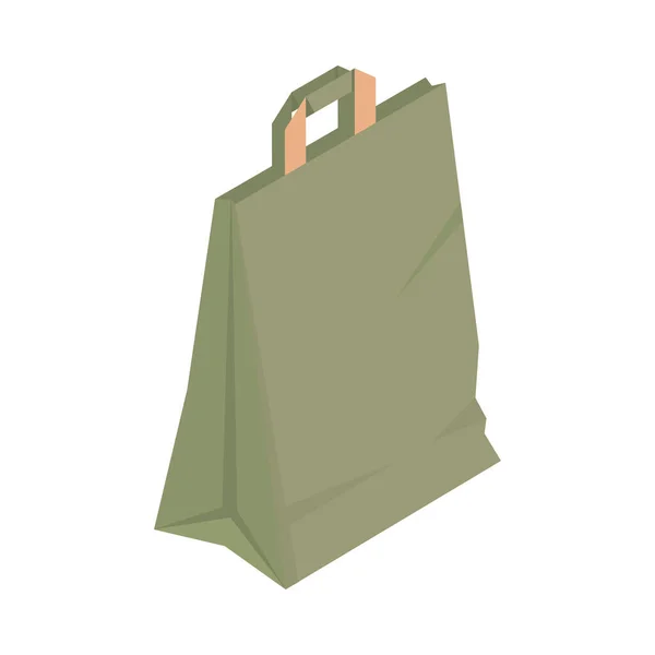 Green Take Away Bag Mockup Icon — Stockvektor