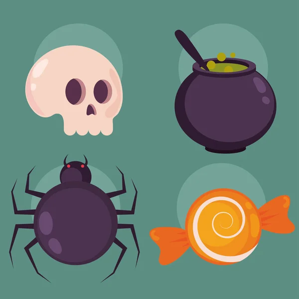Icons Set Halloween Miscellaneous Design — Vettoriale Stock
