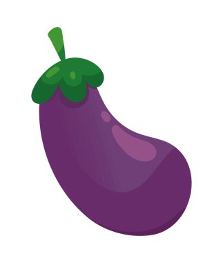 eggplant vegetable cartoon icon isolated