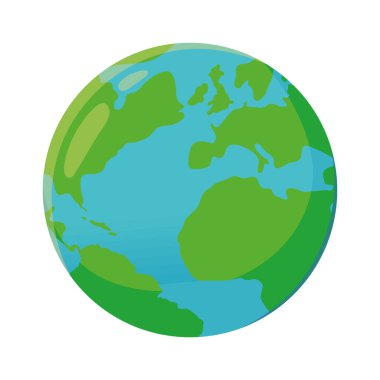 world planet icon isolated flat