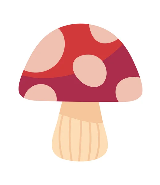 Natural Mushroom Icon Isolated Flat — Stock Vector