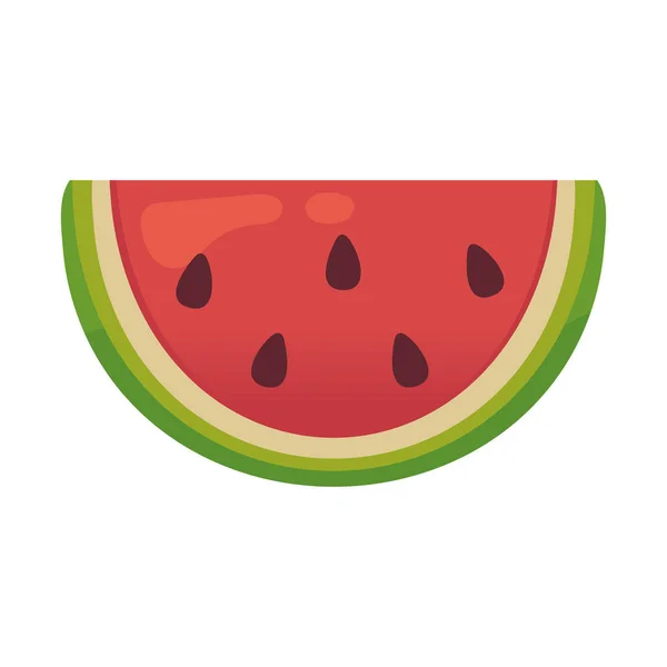 Watermelon Sweet Fruit Icon Isolated — Vetor de Stock