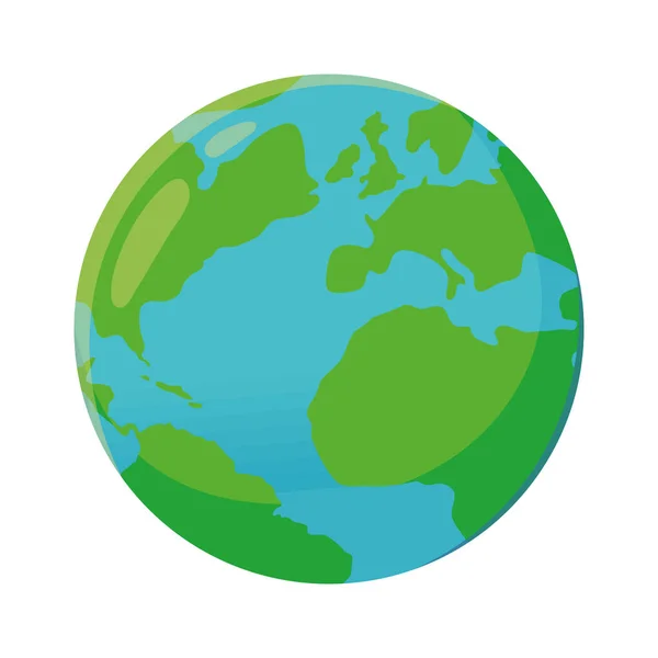 World Planet Icon Isolated Flat — Stock Vector