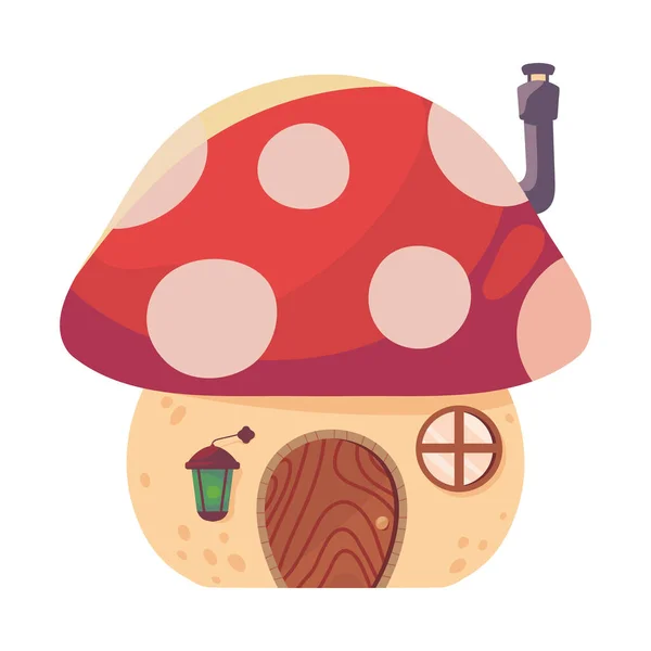 Mushroom Enchanted House Icon Isolated — Stock vektor