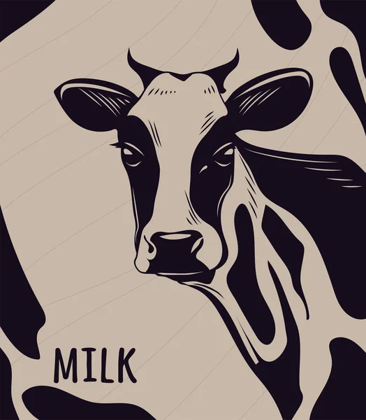 Milk Cow Animal Vintage Style — Vector de stock