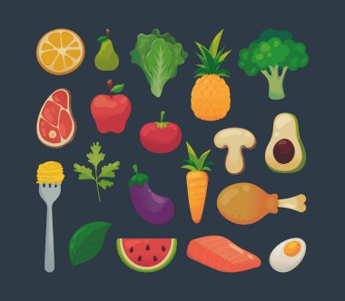 taze meyve ve sebze kümesi