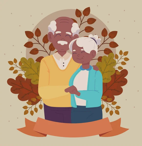 Love Older Couple Older Person Day —  Vetores de Stock