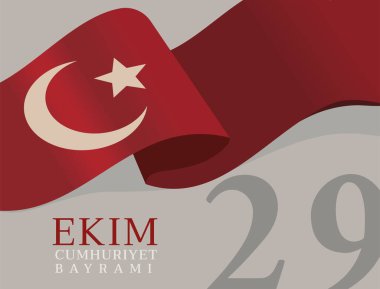 Ekim Cumhuriyet Bayrami banner, design