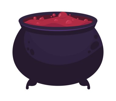 halloween witch cauldron isolated icon