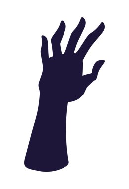 halloween black zombie hand isolated icon