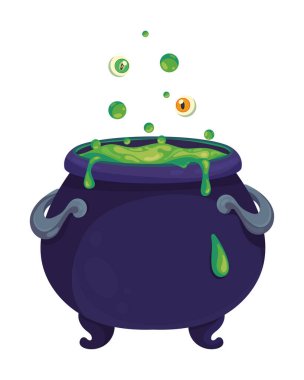 halloween witch cauldron isolated icon
