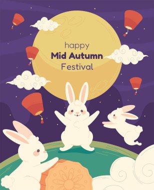 happy mid autumn festival, card