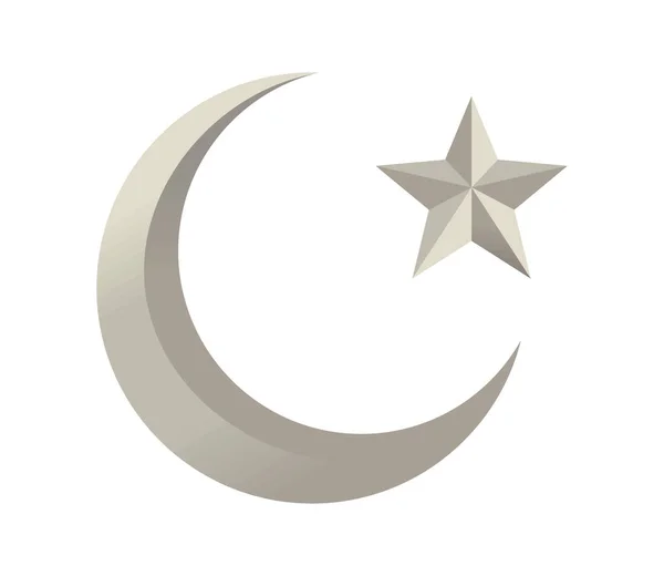 Turkey Moon Star Isolated Icon — Wektor stockowy