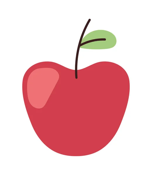 Μήλο Φρούτα Κινουμένων Σχεδίων Απομονωμένο Εικονίδιο — Διανυσματικό Αρχείο