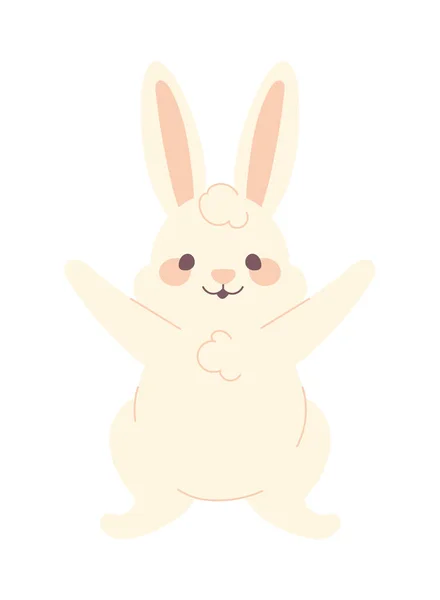 Cute Rabbit Flat Isolated Icon — 스톡 벡터