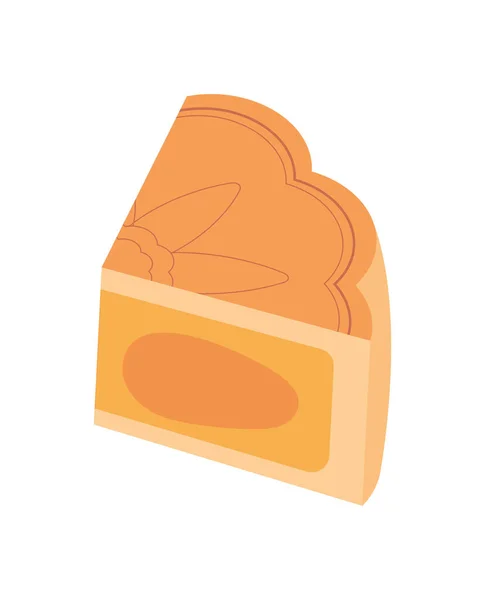 Slice Mooncake Food Isolated Icon — Stock Vector