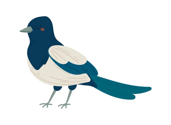 Cute Blue Bird Isolated Icon — Vetor de Stock