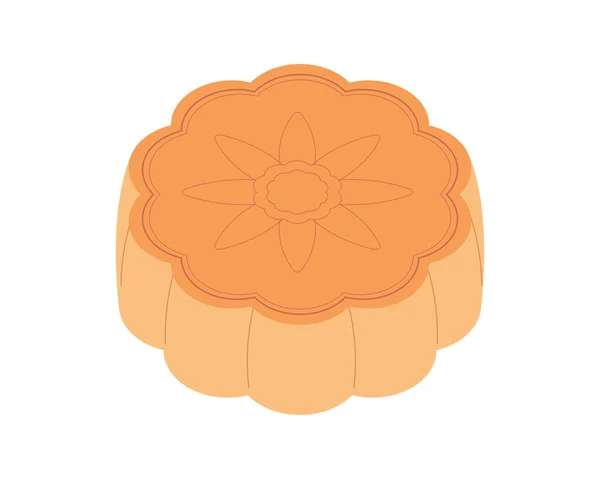Mid Autumn Mooncake Isolated Icon — Stok Vektör