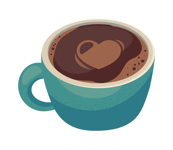 Hot Coffee Cup Isolated Icon — Stok Vektör