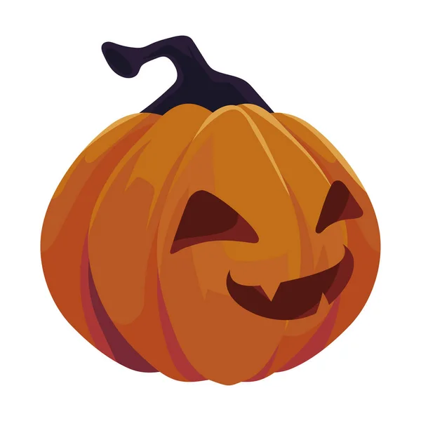 Halloween Happy Pumpkin Isolated Icon — Stock Vector