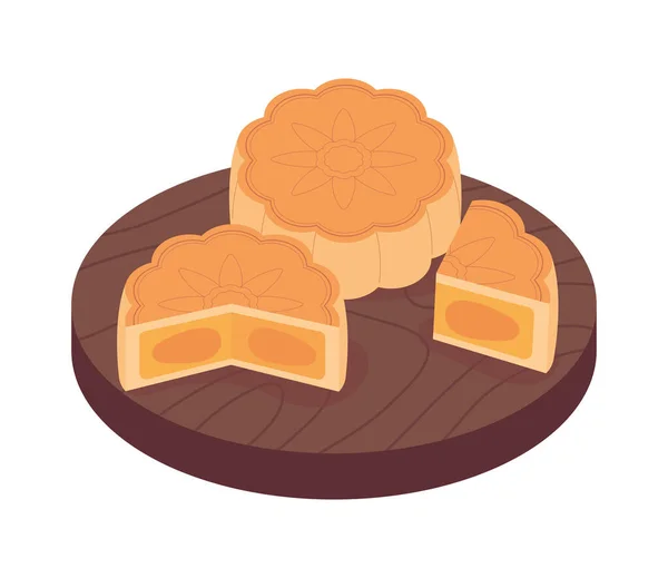 Mid Autumn Festival Mooncake Plate — Vector de stoc